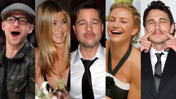 Justin Timberlake, Jennifer Aniston, Brad Pitt, Cameron Diaz, James Franco Justin Timberlake, Jennifer Aniston, Brad Pitt, Cameron Diaz, James Franco